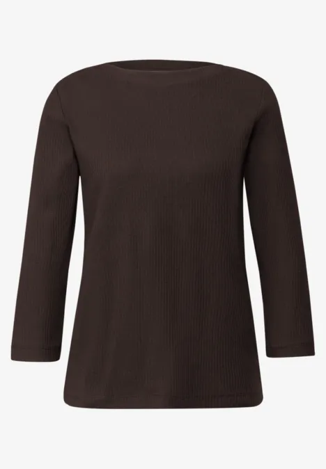 Bluzka ze strukturą w prążki molten earth