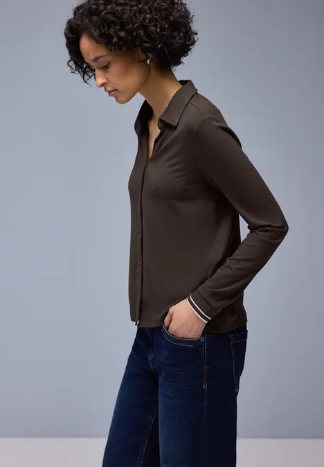 Shirt im Blusen-Look molten earth