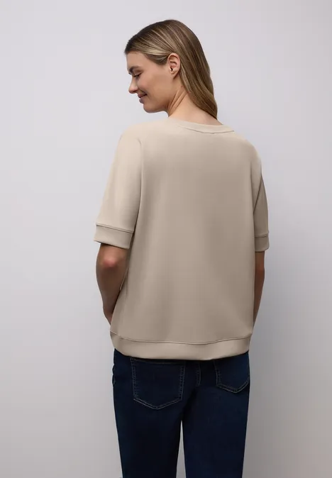 T-Shirt mit Leo-Brusttasche cotton beige T-Shirt mit Leo-Brusttasche cotton beige