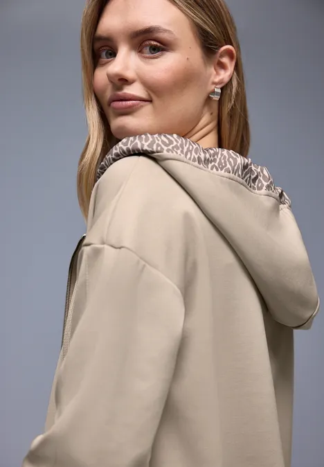 Hoodie Jacke cotton beige