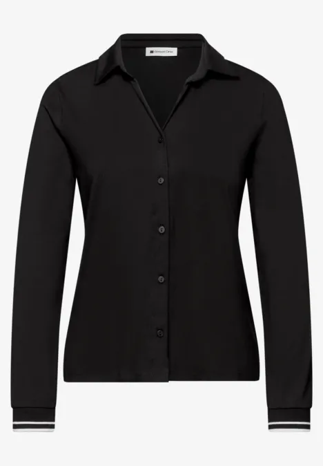 T-shirt au look chemisier Black