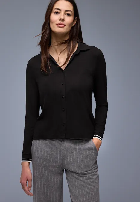 T-shirt au look chemisier Black