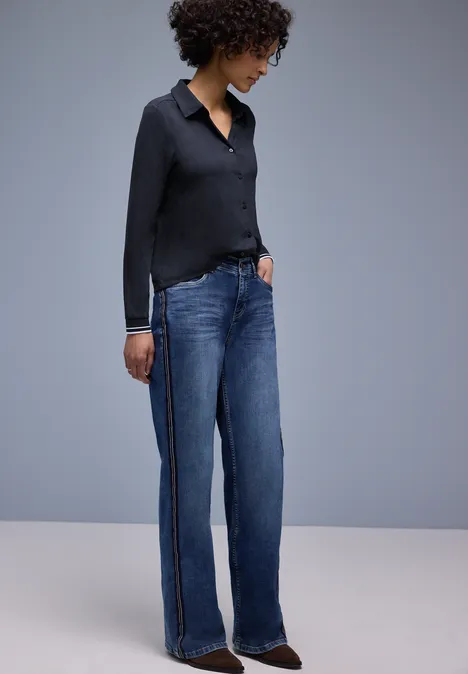 T-shirt au look chemisier shadowed navy