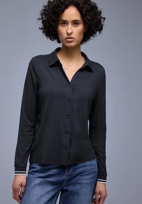 T-shirt au look chemisier shadowed navy