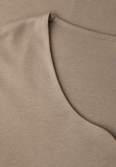 Koszulka z dekoltem w kształcie serca light terra mocha