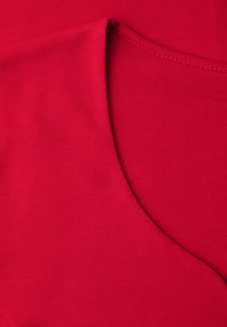 Shirt met hartvormige halslijn salsa red