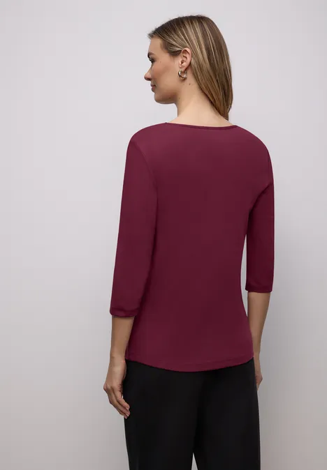 Shirt mit Herzausschnitt truffle red