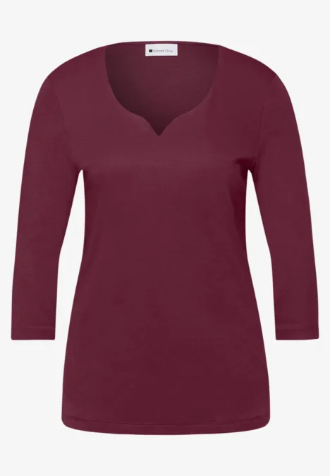 Shirt mit Herzausschnitt truffle red