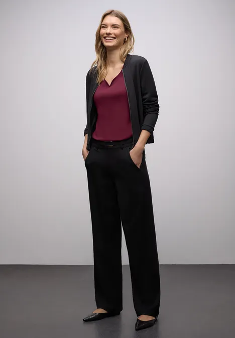 Shirt mit Herzausschnitt truffle red