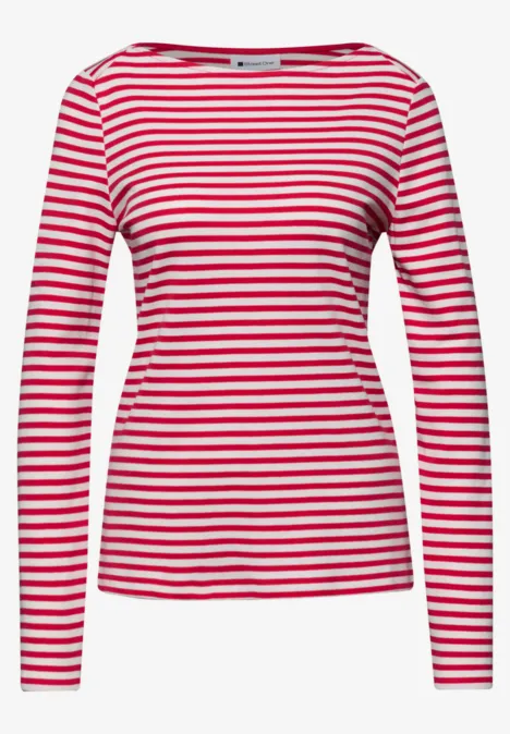 Gestreiftes Shirt power berry