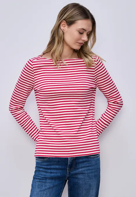 Gestreiftes Shirt power berry