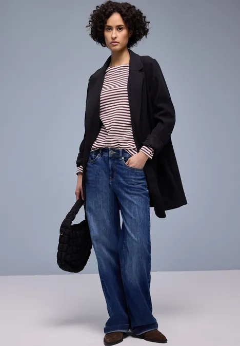 Gestreept shirt truffle red