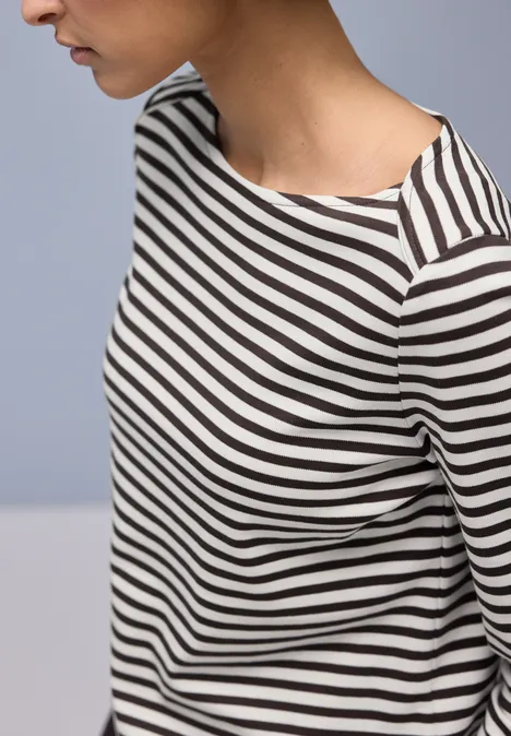 Gestreept shirt molten earth