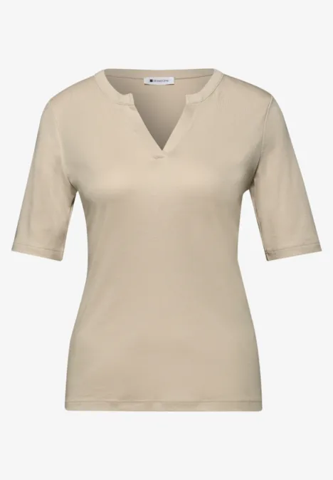 Basic shirt cotton beige