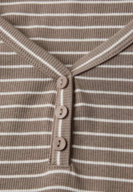 Gestreept shirt light terra mocha