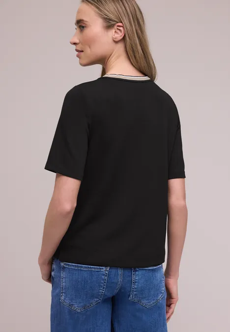 T-shirt avec détail contrasté Black