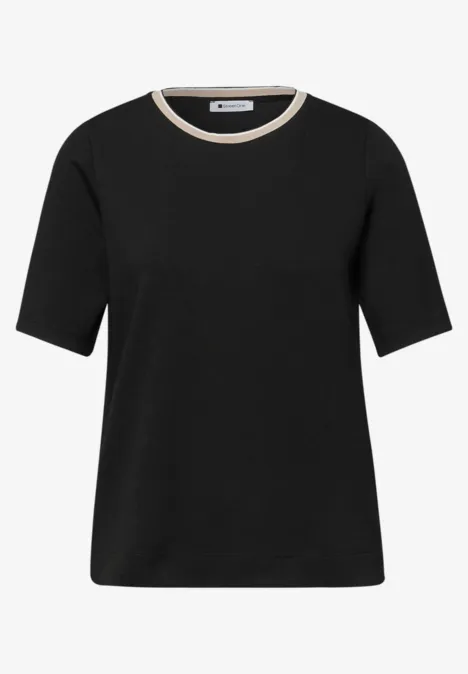 T-shirt avec détail contrasté Black