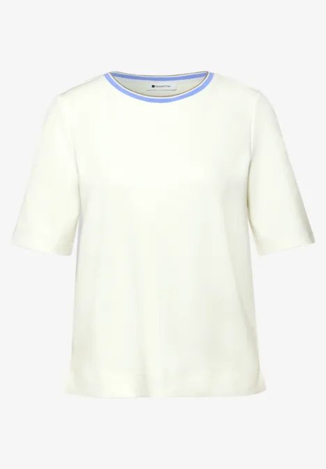 T-Shirt mit Kontrastdetail off white T-Shirt mit Kontrastdetail off white