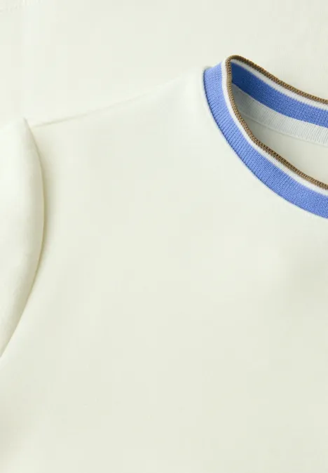 T-Shirt mit Kontrastdetail off white T-Shirt mit Kontrastdetail off white