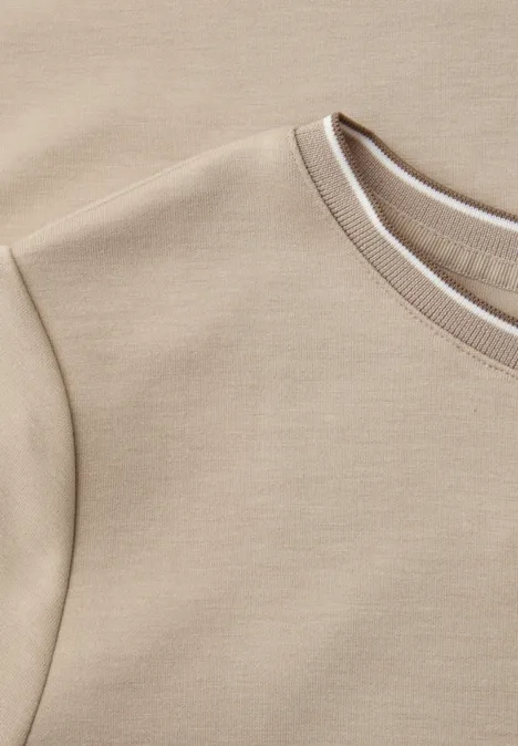 T-shirt avec détail contrasté cotton beige