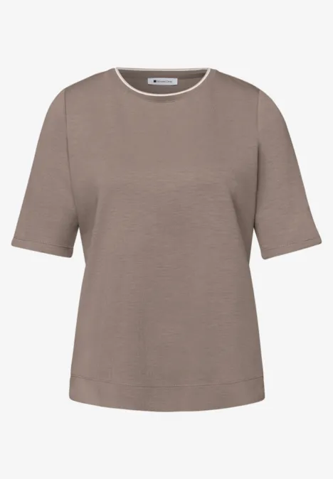 T-Shirt mit Kontrastdetail light terra mocha T-Shirt mit Kontrastdetail light terra mocha