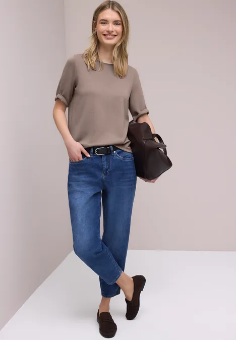 T-Shirt mit Kontrastdetail light terra mocha T-Shirt mit Kontrastdetail light terra mocha