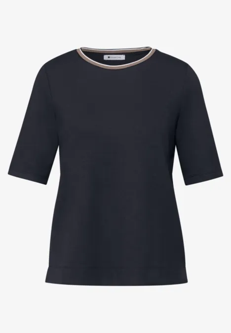 T-Shirt mit Kontrastdetail shadowed navy