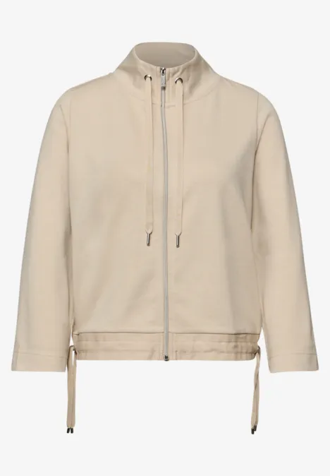 Zipper Jacke cotton beige