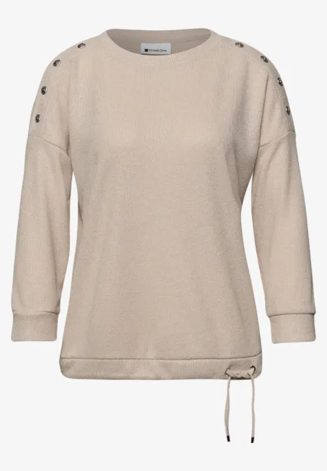 Shirt mit Knopfdetail cotton beige Shirt mit Knopfdetail cotton beige