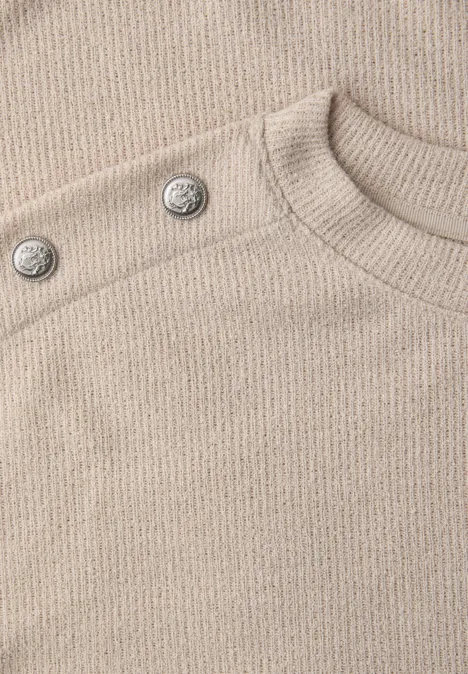 Shirt mit Knopfdetail cotton beige Shirt mit Knopfdetail cotton beige