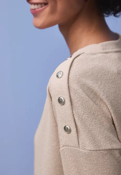 Shirt mit Knopfdetail cotton beige Shirt mit Knopfdetail cotton beige