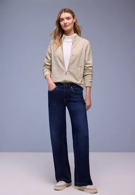 Gemusterte Jacke cotton beige