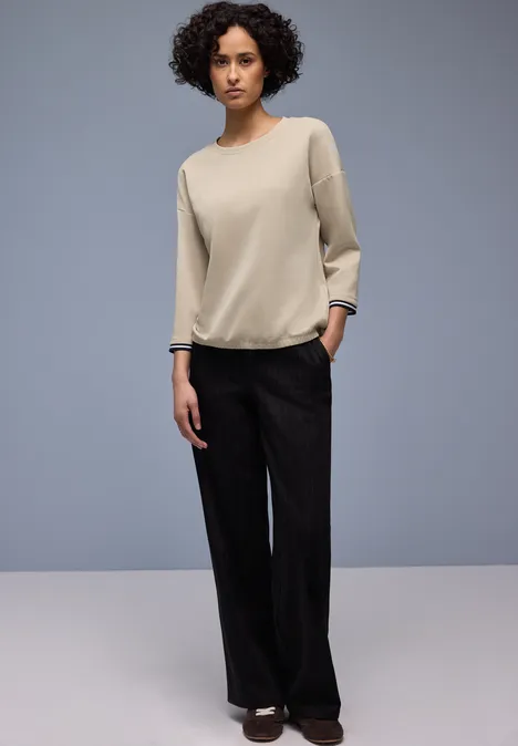 T-shirt avec détails contrastés cotton beige