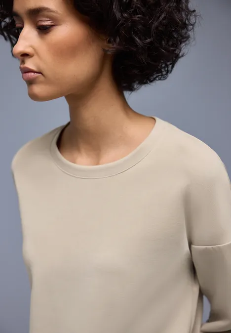 T-shirt avec détails contrastés cotton beige