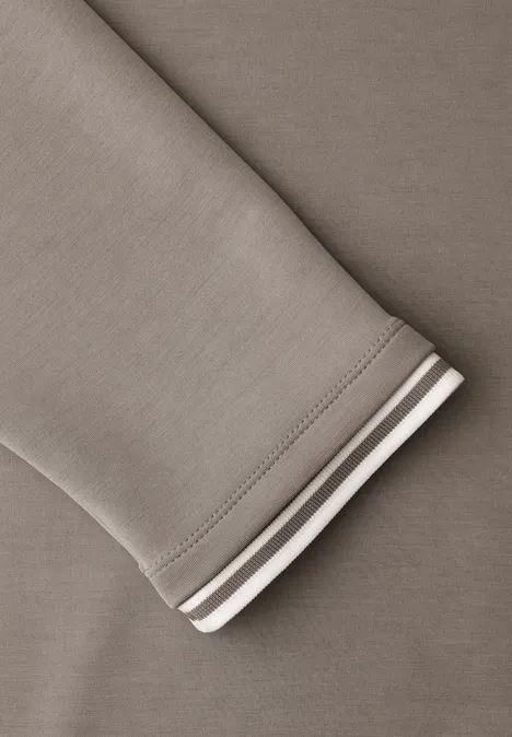 Shirt met zijdeachtige look en details light terra mocha