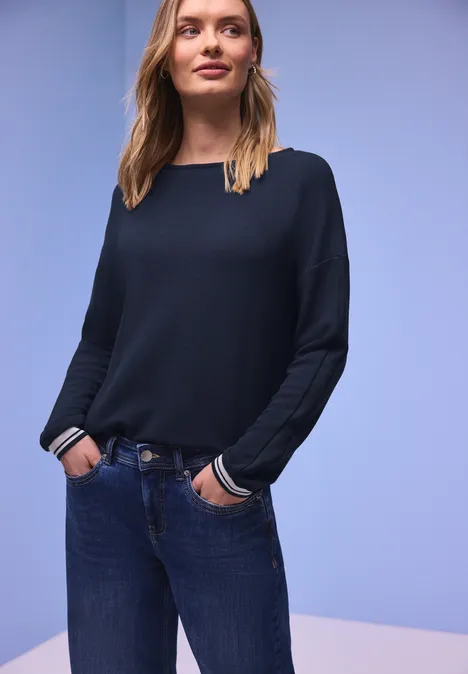 T-shirt avec détails en tape shadowed navy