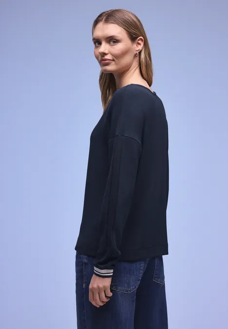 Strukturshirt mit Tape shadowed navy