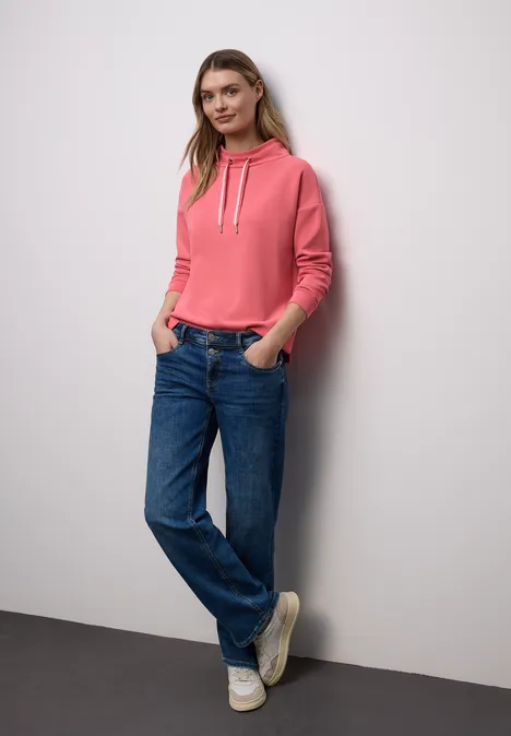 Shirt in Unifarbe striking coral