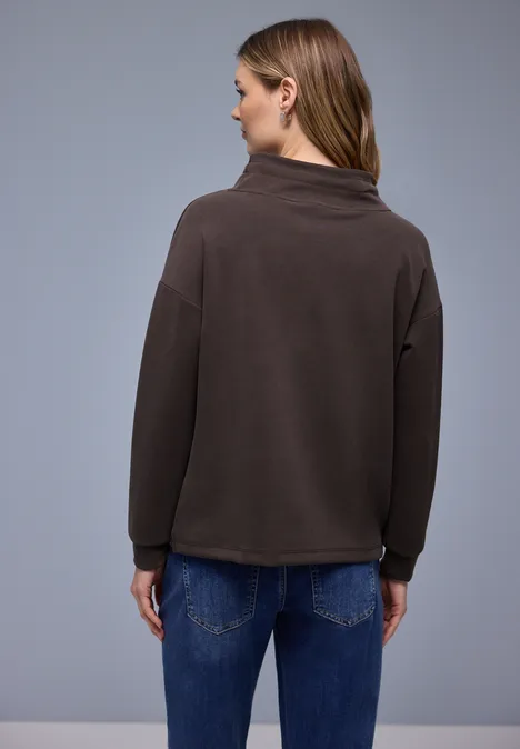 Shirt in Unifarbe molten earth