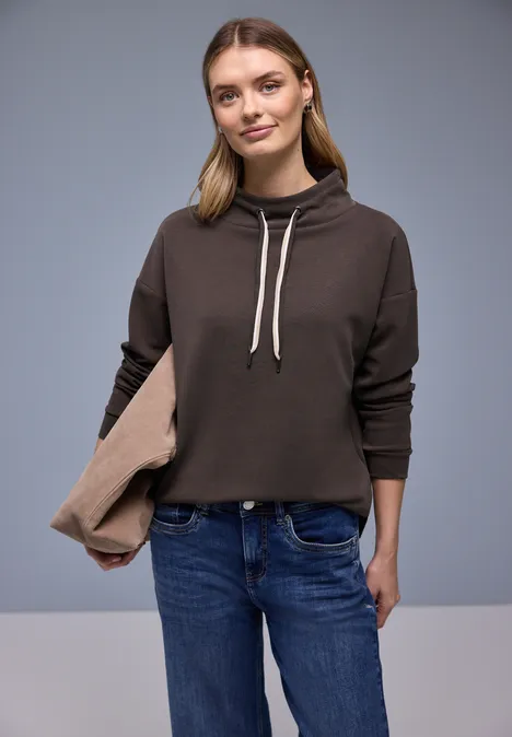 Shirt in Unifarbe molten earth