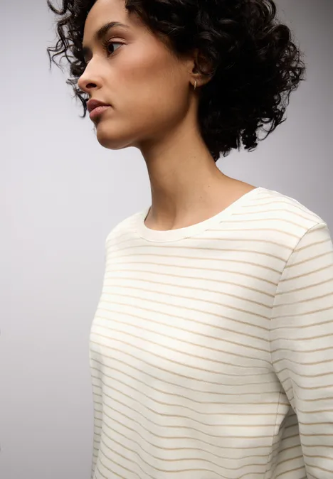 Gestreept shirt off white