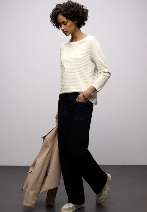 Gestreept shirt off white