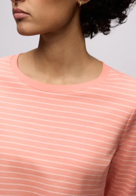 Gestreept shirt light apricot