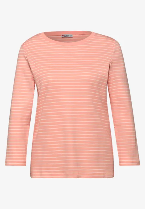 Gestreept shirt light apricot