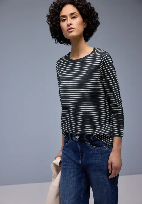 Gestreept shirt shadowed navy