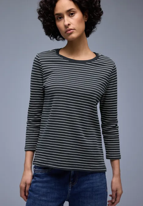 Gestreept shirt shadowed navy