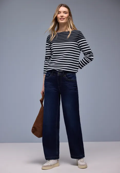 Gestreept shirt shadowed navy