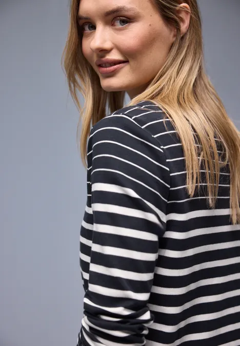 Gestreept shirt shadowed navy