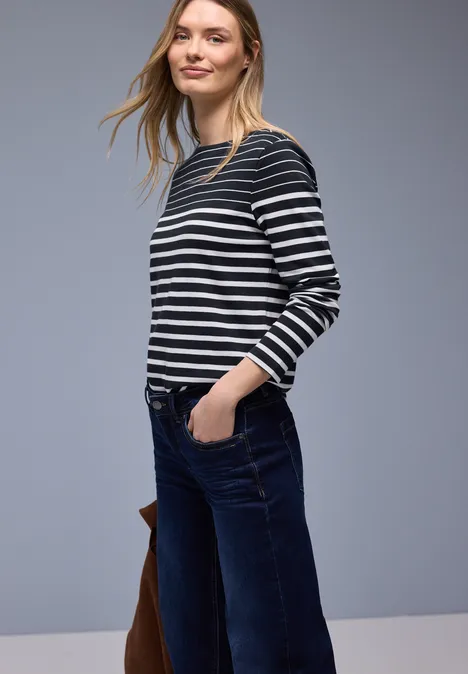 Gestreept shirt shadowed navy