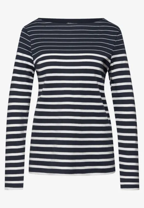 Gestreept shirt shadowed navy